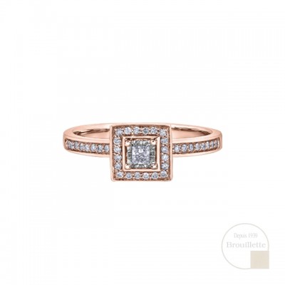 Bague de mariage en rose 10K avec diamants 0.20 carat (AM392R20)